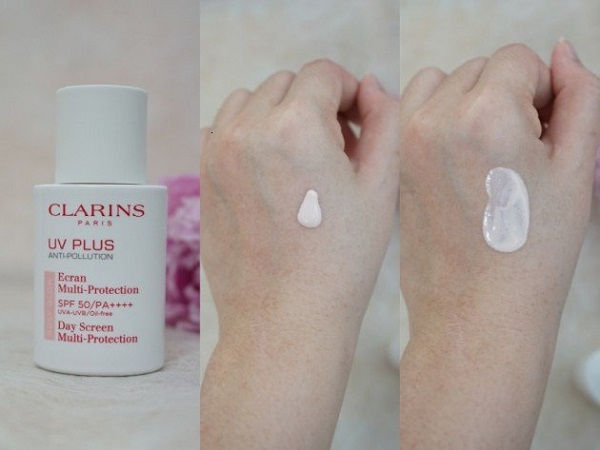 kem chống nắng clarins rosy glow texture and finish