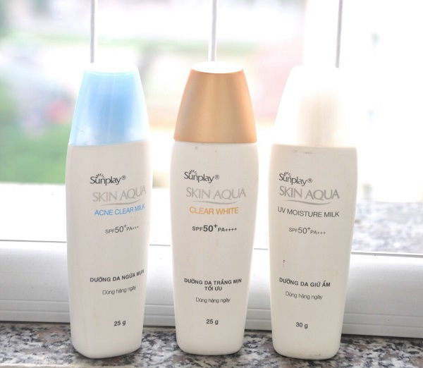 Kem chống nắng Sunplay Skin Aqua Clear White/ Acne Clear Milk/ UV Moisture Milk