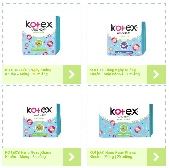 băng vệ sinh Kotex hàng ngày kháng khuẩn