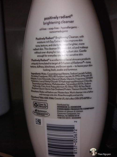 sữa rửa mặt aveeno active naturals positively radiant