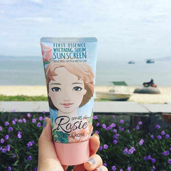 kem chống nắng rosie first essence whitening serum sunscreen