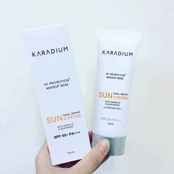 Kem chống nắng Karadium Snail Repair Sun Cream review