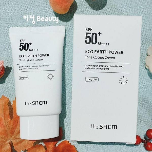 kem chống nắng The Saem Eco Earth Power Tone Up Sun Cream (Màu Trắng)
