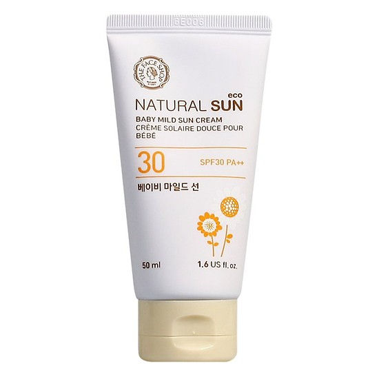 The Face Shop Natural Sun Aq Baby Mild Sun Cream cho da nhạy cảm
