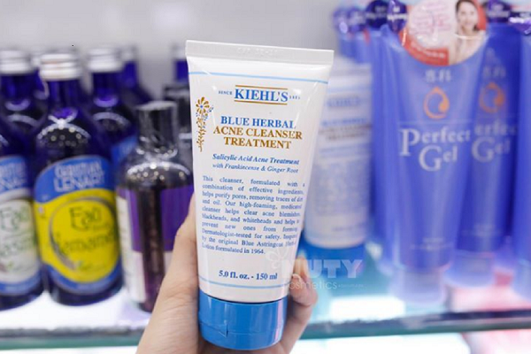 Gel rửa mặt Kiehl’s Blue Herbal Acne Cleanser Treatment cho da dầu mụn