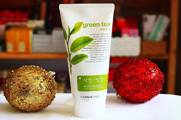 Sữa rửa mặt The Face Shop Phyto Powder In Cleansing Foam Green Tea