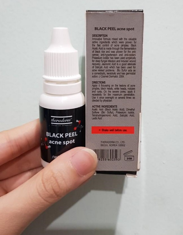 Thành phần serum Theraderm Black Peel Acne Spot